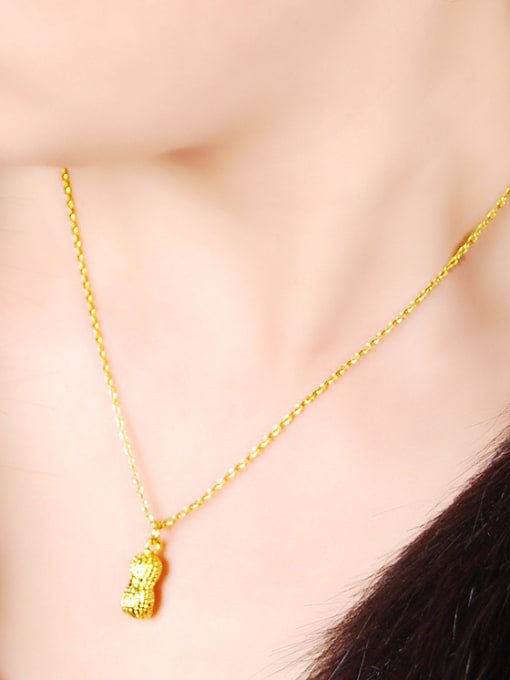 Yi Heng Da Creative Peanut Shaped 24K Gold Plated Copper Necklace 1