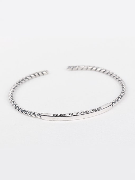 Peng Yuan Simple Silver Opening Twisted Bangle 2