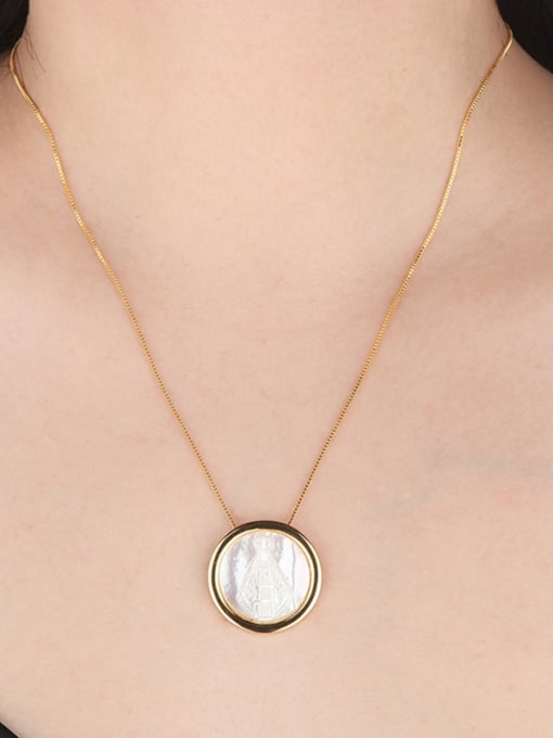 ROSS Copper With  Shell Classic Round Necklaces 1