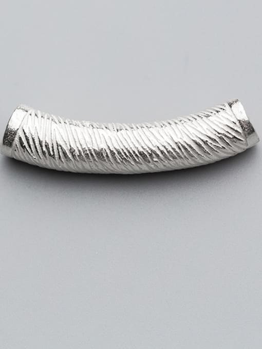 FAN 925 Sterling Silver With Silver Plated Striped Bent Pipe 0