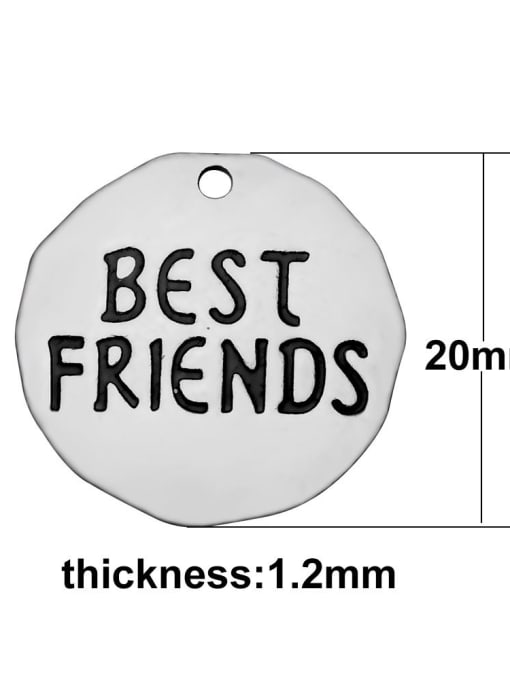 FTime Stainless Steel With Simplistic Irregular With best friends words Charms 1