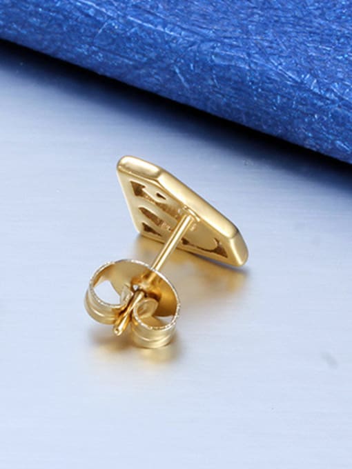 CONG Trendy Gold Plated Triangle Style Stud Earrings 1