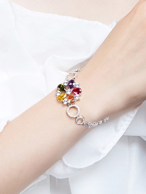 CEIDAI Fashion Flowery Colorful Zircon Round Bracelet 1