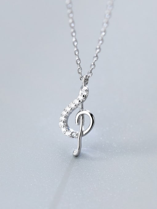 Silver Sterling silver sweet micro-inlay note necklace