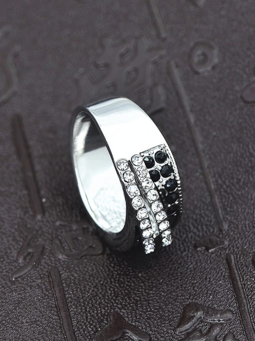 Wei Jia Fashion Platinum Plated Cubic Rhinestones Alloy Ring 1