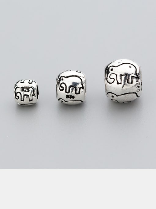 FAN 925 Sterling Silver With Silver Plated Trendy Animal Elephant Charms