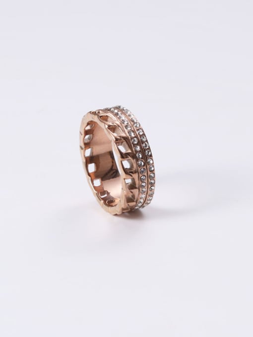 GROSE Titanium With Rose Gold Plated Simplistic Round Stacking Rings 1