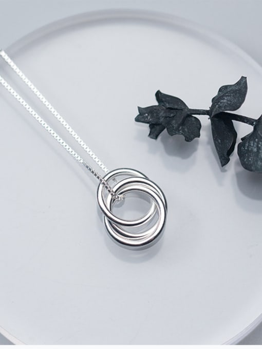 Rosh Sterling Silver personality tricyclic Pendant Necklace