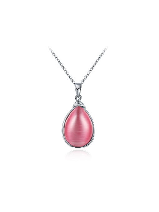Ronaldo Pink Water Drop Shaped Opal Stone Necklace