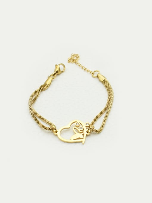 XIN DAI Heart-shaped Accessories Double Lines Bracelet 0