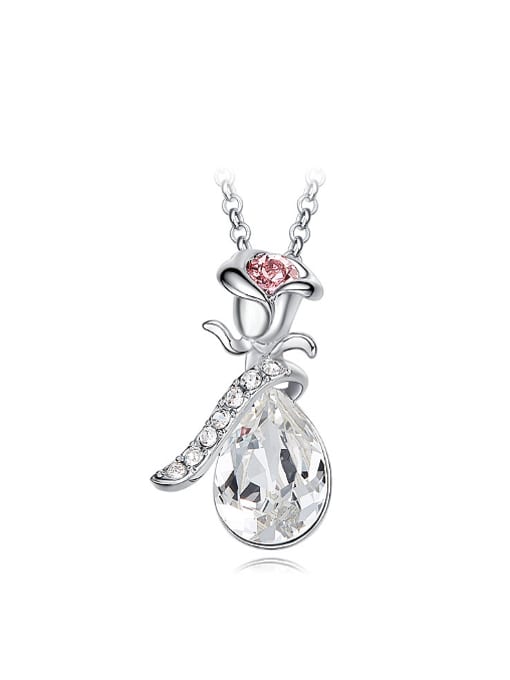 CEIDAI Fashion Rosary Flower Water Drop austrian Crystal Copper Pendant