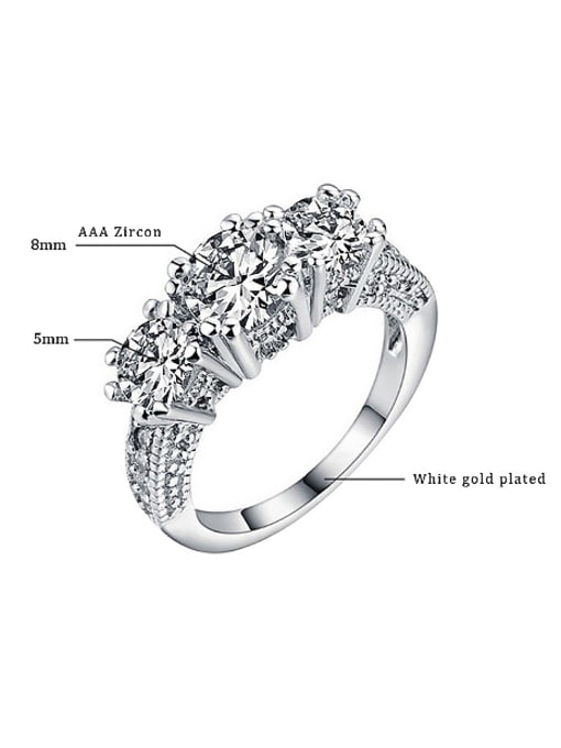 KENYON Exquisite Cubic White AAA Zirconias Copper Ring 2