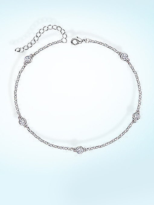 CEIDAI 925 Silver Round-shaped Anklet 0