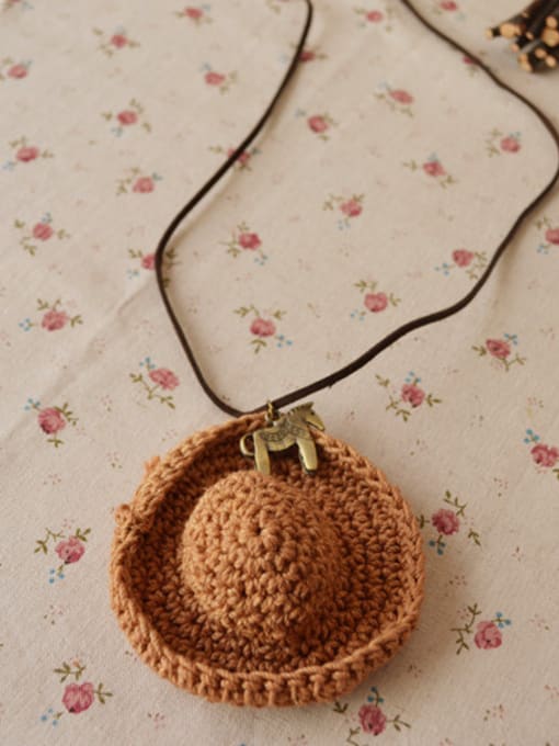 Coffee Ethnic Style Women Hat Shaped Necklace