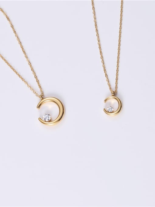 GROSE Titanium With Gold Plated Simplistic Round Necklaces 4