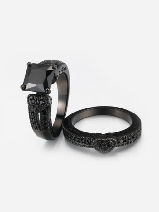 ZK Luxury Black Plated Nano Exaggerate Ring 1