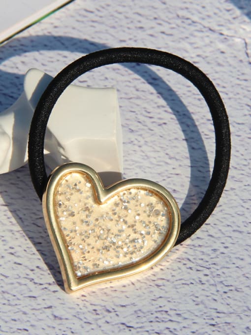 Flashing white Rubber Band With Cellulose Acetate  Fashion Heart Hair Ropes