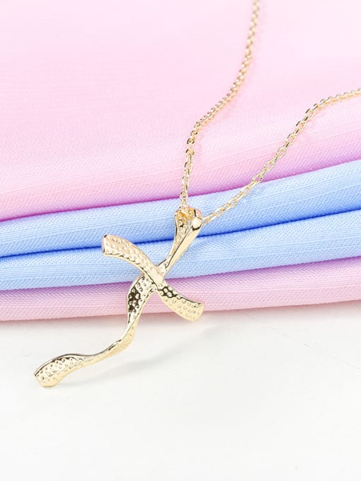 Ronaldo Personality Gold Plated Cross Shaped Necklace 1