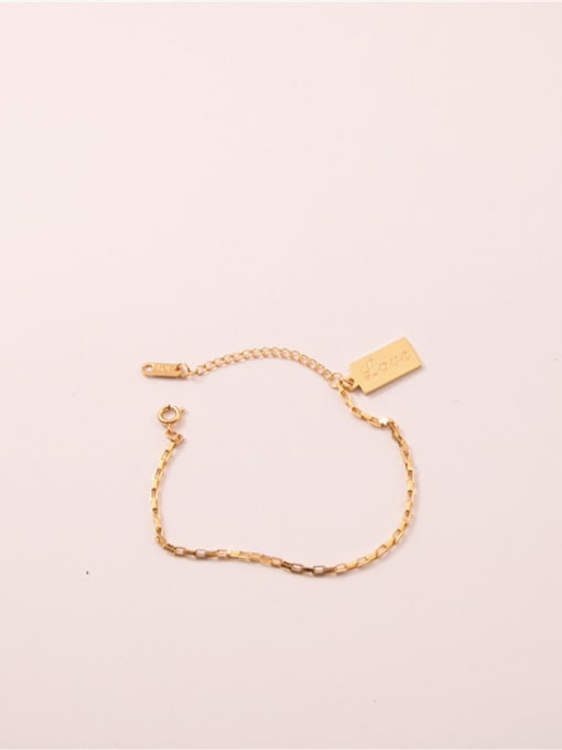GROSE Titanium With Gold Plated Simplistic Square Bracelets 0