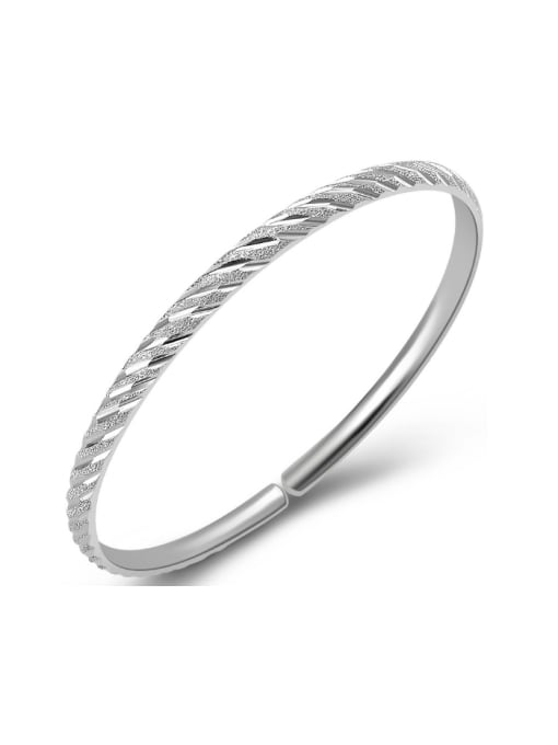 JIUQIAN 999 Silver Simple Polish Opening Bangle