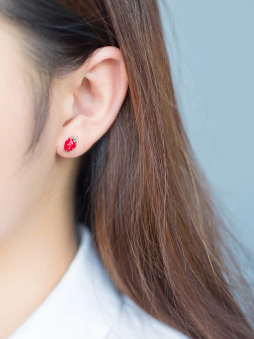 Rosh S925 Silver  Mini Strawberry stud Earring 2