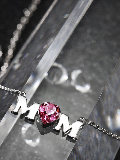 pink S925 Silver Letter-shaped Necklace