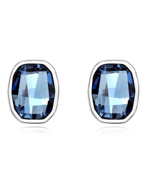 royal blue Simple Clear austrian Crystal Alloy Stud Earrings