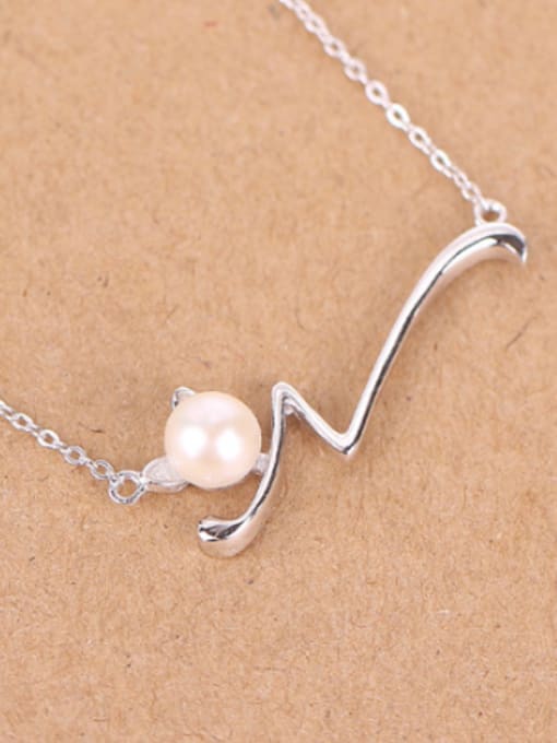 Peng Yuan Simple Freshwater Pearl Silver Necklace 1
