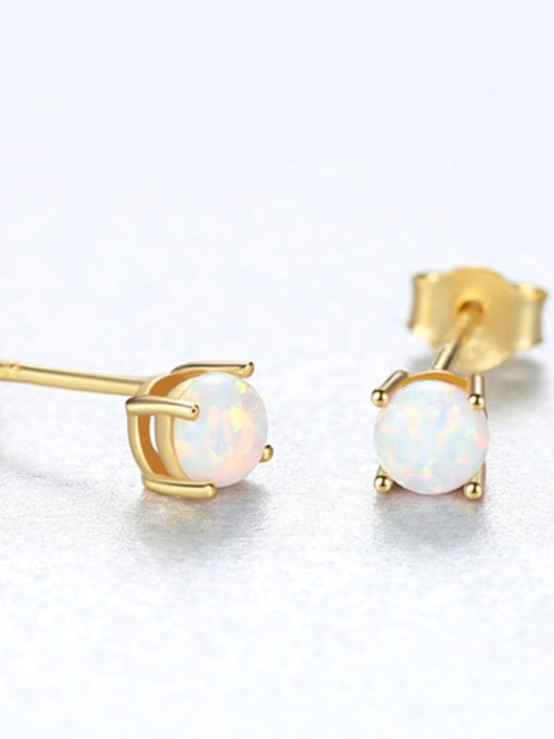 White Sterling Silver Color opal Mini studs earring
