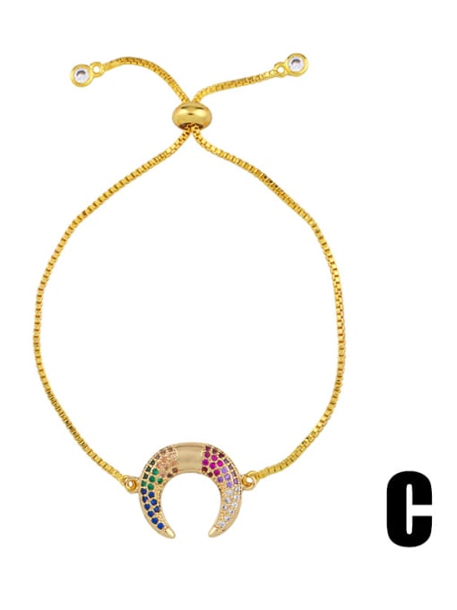 CC Copper With  Cubic Zirconia Trendy Heart/moon/round Bracelets 0