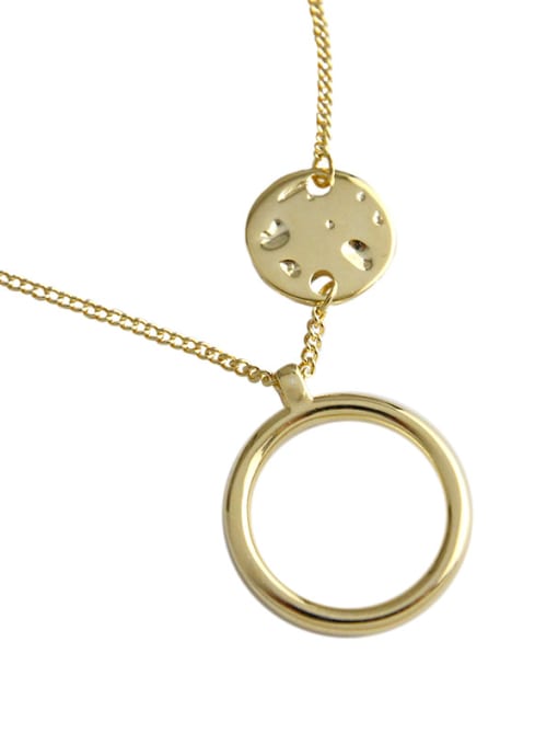 DAKA 925 Sterling Silver With Glossy  Simplistic Round Necklaces