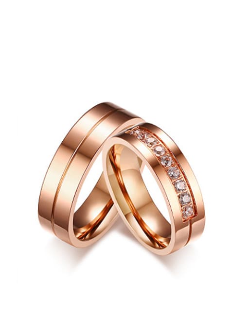 CONG Couples Exquisite Rose Gold Plated AAA Zircon Ring 0