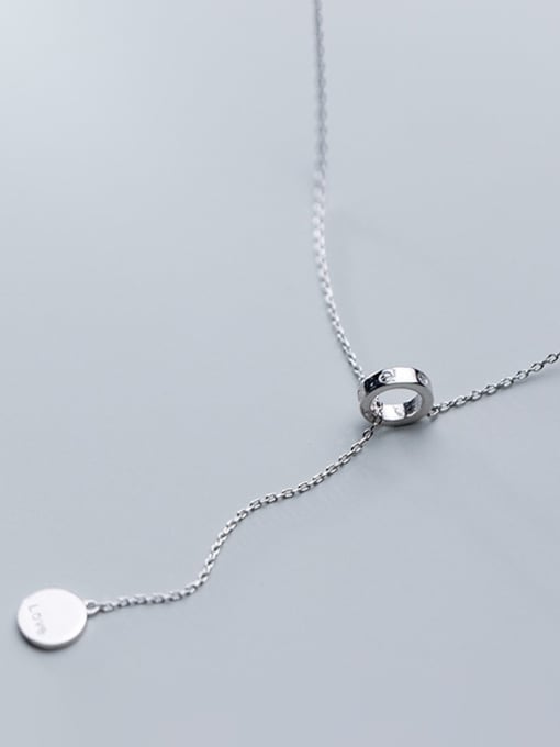 Rosh 925 Sterling Silver With Glossy Simplistic Round Necklaces 3