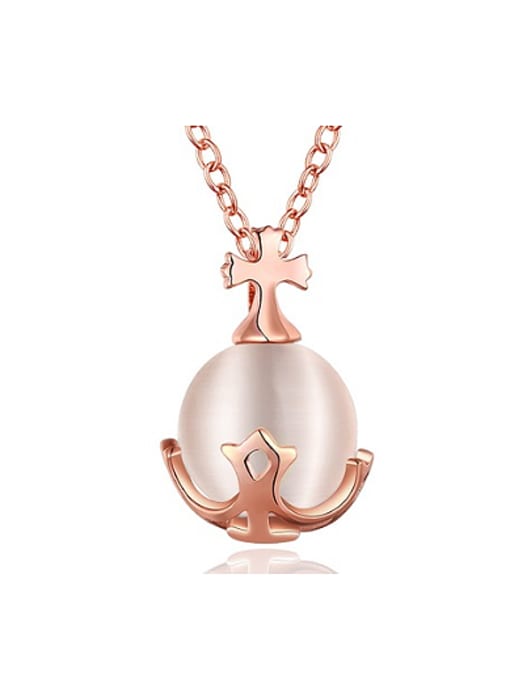 Rose Gold 18K Gold Water Drop Shaped Opal Necklace