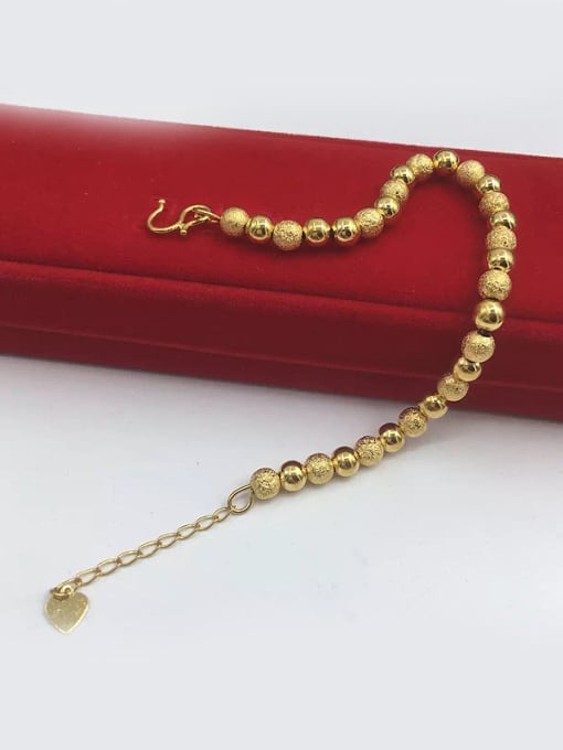 golden Women Delicate Frosted Bead Bracelet