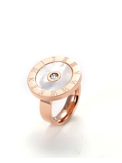Rose Gold, 9.0 Personality Stainless Steel Signet Rings