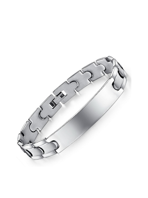 2 Fashion Titanium Smooth Men Bracelet