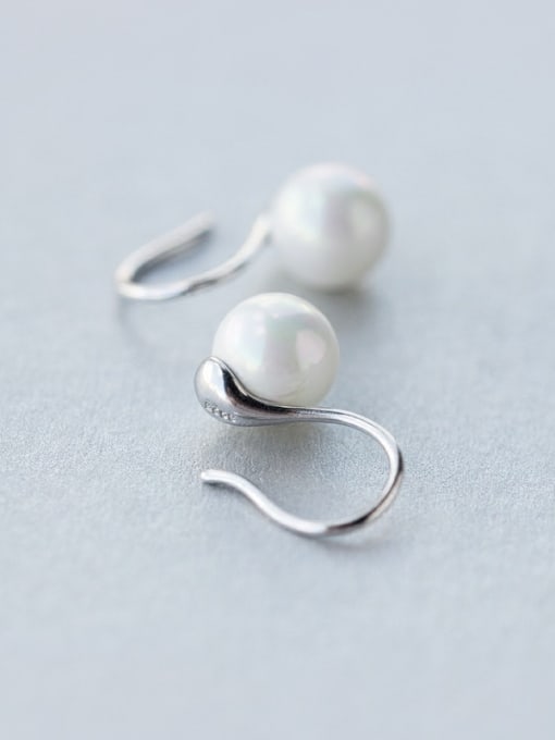 Rosh Elegant Letter S Shaped Artificial Pearl Drop Earrings 1