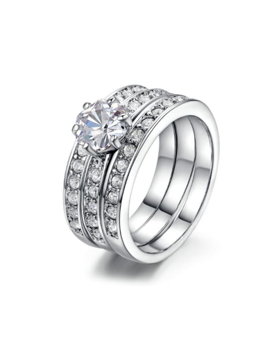 ZK Hot Selling Luxury Noble Wedding Ring with Zircons 0