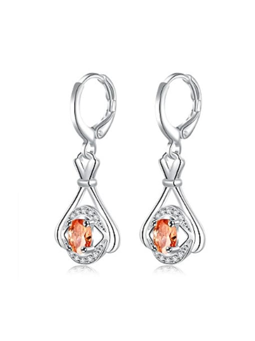 OUXI Fashion Oval Crystal Rhinestones Earrings