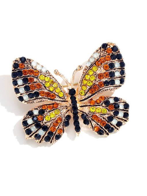 C013 Alloy With Rhinestone Fashion Butterfly Brooches