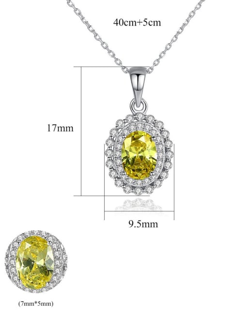 CCUI 925 Sterling Silver With Cubic Zirconia  Delicate Oval Necklaces 4
