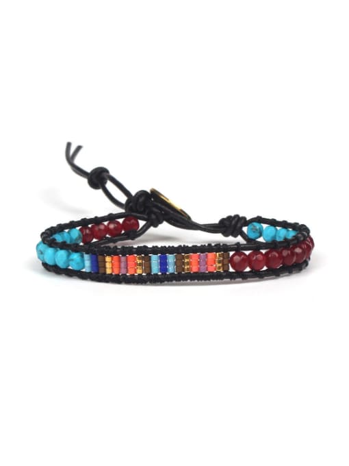 handmade Agate Beads Woven Rope Retro Style Bracelet 0