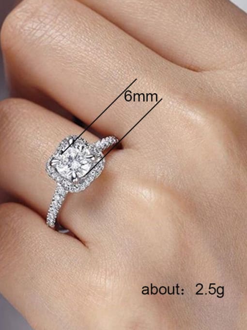 MATCH Copper With White Gold Plated Delicate Square Cubic Zirconia Engagement Rings 1