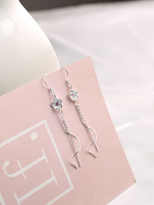 Peng Yuan Fashion Flower Silver Drop Earrings 1
