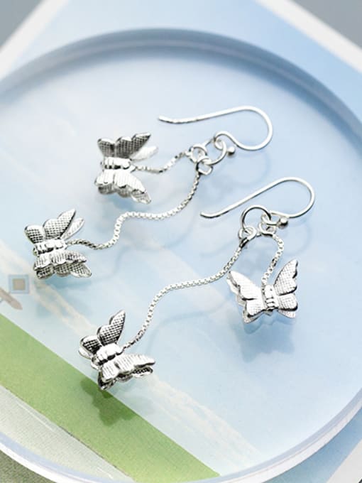 Rosh Temperament Butterfly Shaped S925 Silver Drop Earrings 1