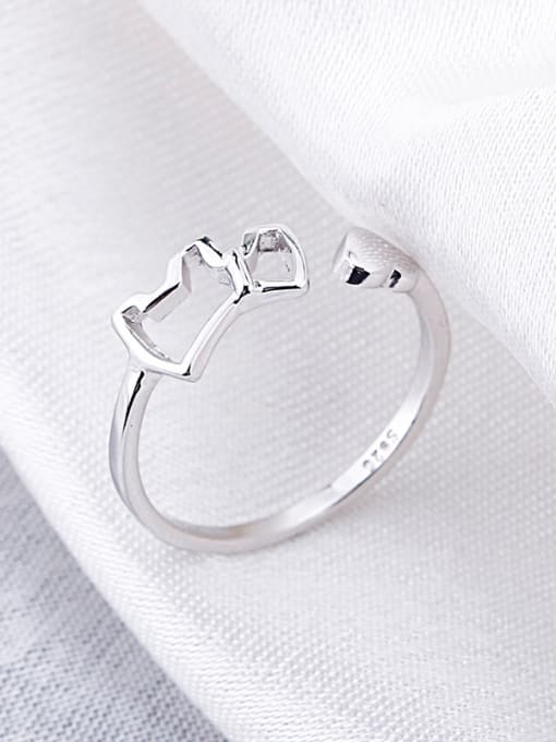 OUXI Simple Heart shape Animal Opening Ring 1