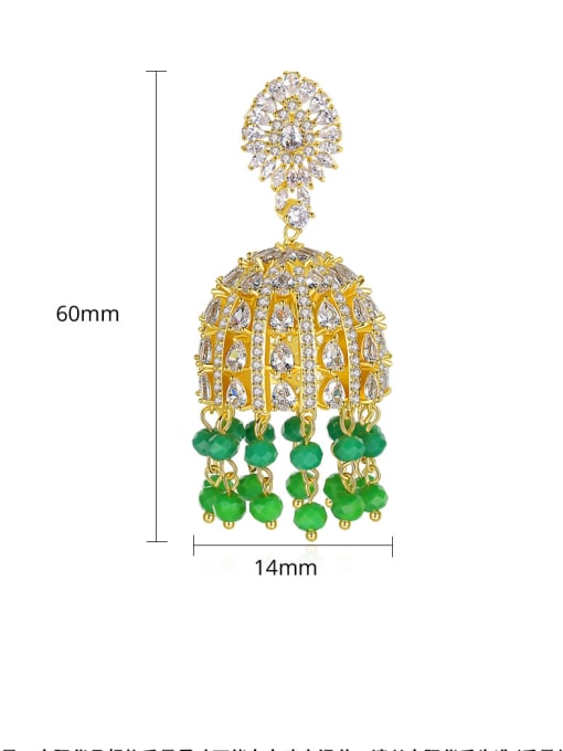 BLING SU Copper With Gold Plated Luxury Irregular Chandelier Earrings 4
