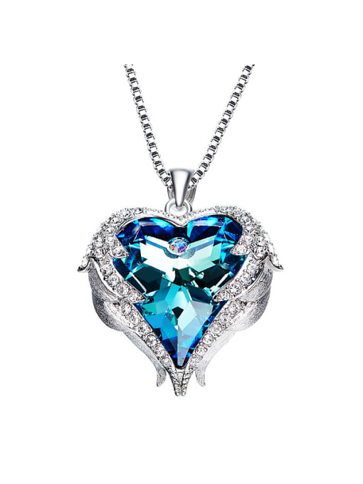 Blue 2018 2018 2018 Heart Shaped Necklace