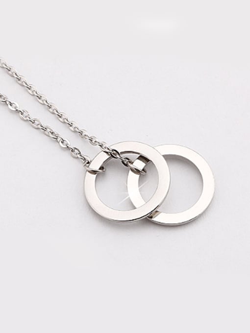 OUXI Double Rings Simple Women Necklace 1